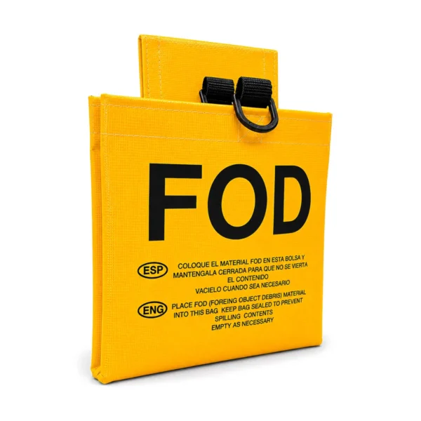 Bolsa FOD amarilla de doble compartimento con cinturón ajustable para aeronáutica