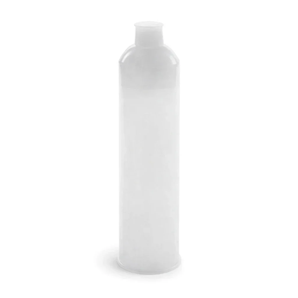 Cartucho Semco 6oz 220334 translúcido HDPE 1/4" NPT hembra con émbolo blanco CWP para sellantes y adhesivos