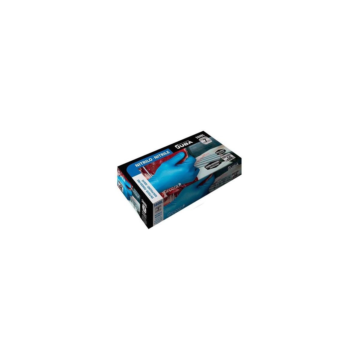 580BL Guante nitrilo 580BL azul sin polvo GRIPPAZ® - Imagen 1