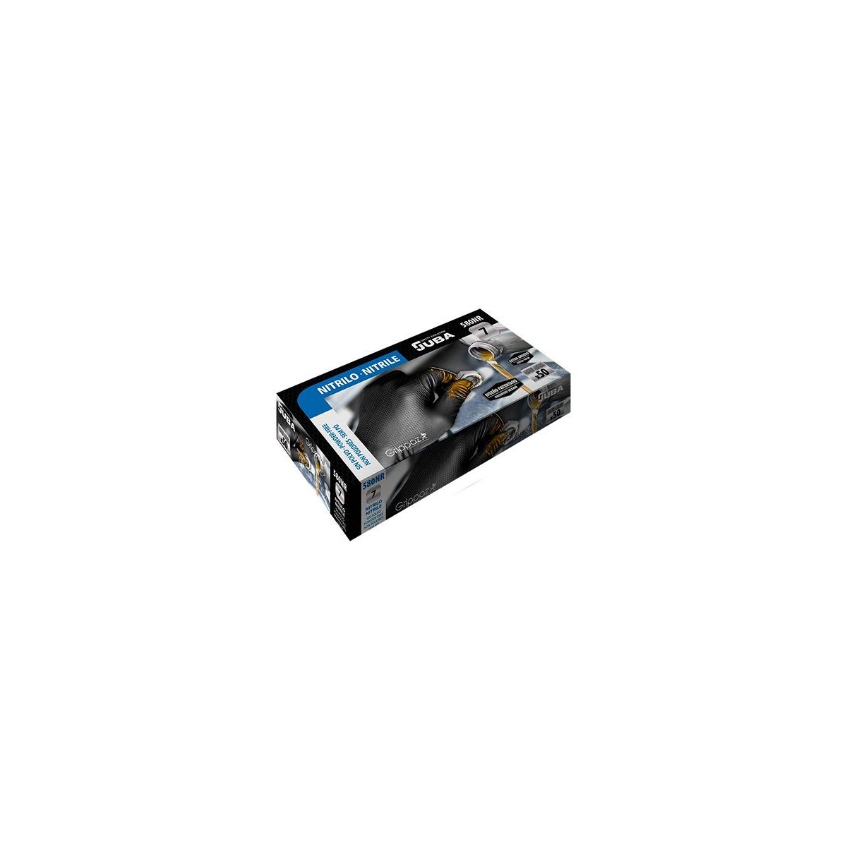 580nr Guante nitrilo 580NR negro sin polvo GRIPPAZ® - Imagen 1