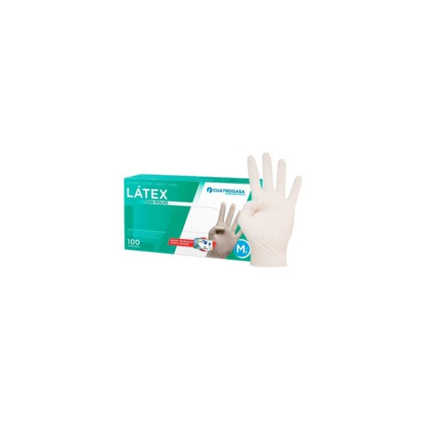 Guante látex blanco con polvo