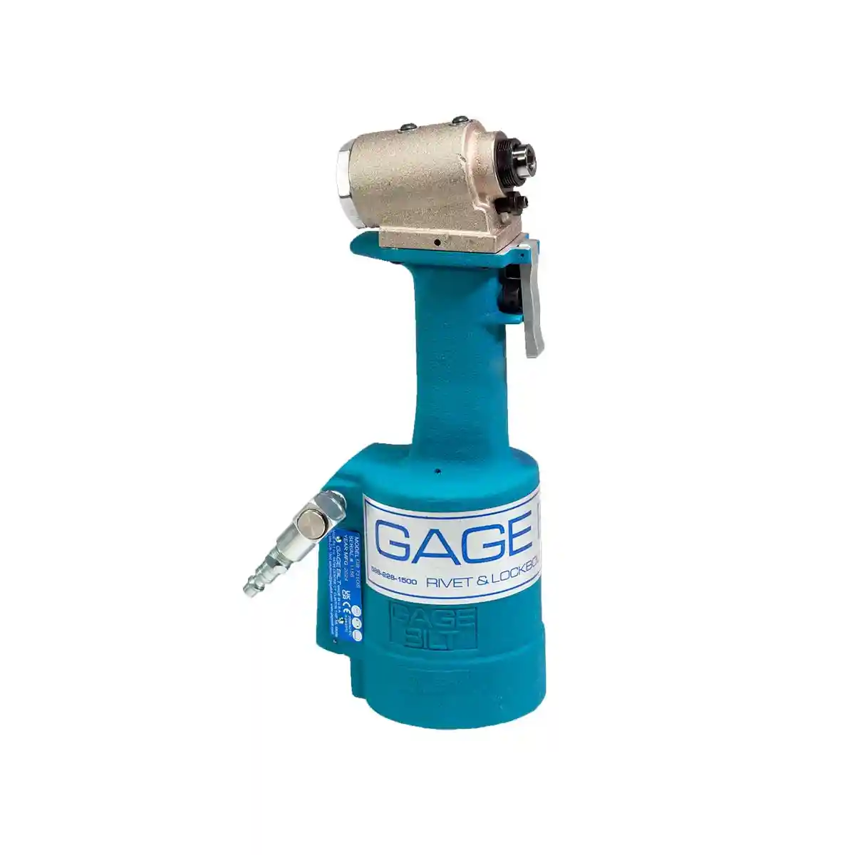 Remachadora neumática Gage Bilt GB731OS para lockbolts y remaches ciegos con cabezal offset