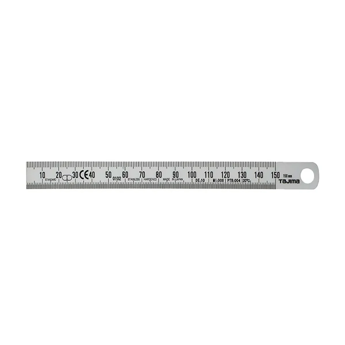 Regla de acero inoxidable Tajima 150 mm con graduación milimétrica de precisión