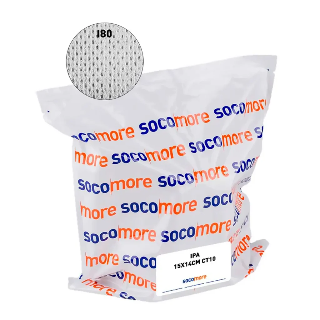 Toallitas limpiadoras isopropílicas Socomore IPA I80 referencia C903002-L007-10-2 para limpieza y preparación de superficies