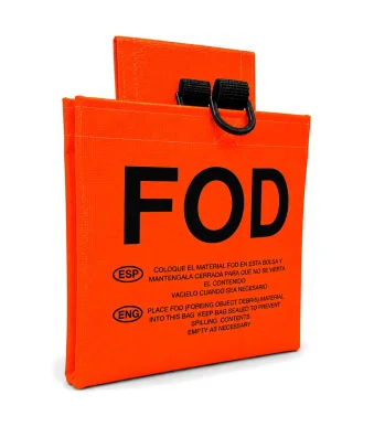 Bolsa FOD, FOD bag naranja de doble compartimento con cinturón ajustable para aeronáutica