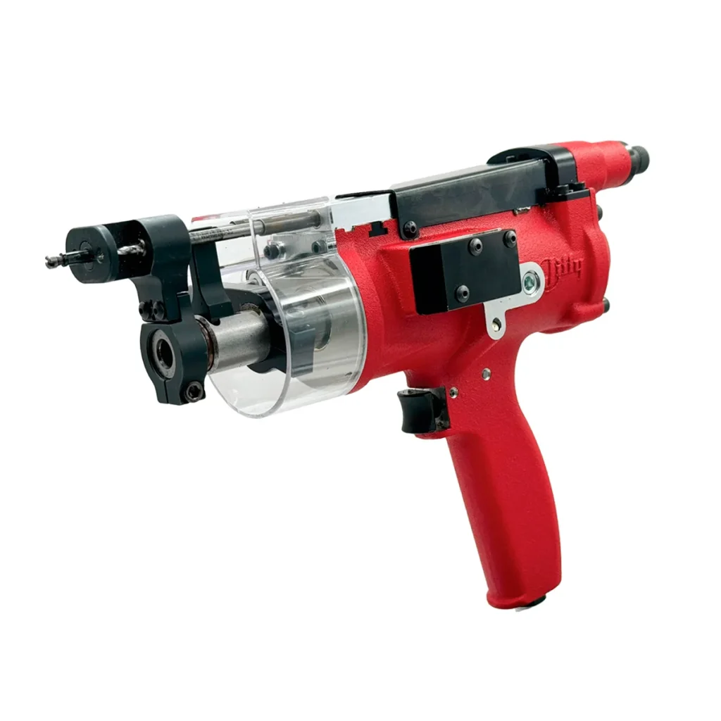Taladro Jiffy 6600 Nutplate Drill de doble husillo para taladrado y avellanado de agujeros de fijación de nutplates.
