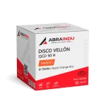Caja de 50 discos de vellón ABRAINDU QCD 50 mm grano medio con sistema Quick Change de rosca hembra