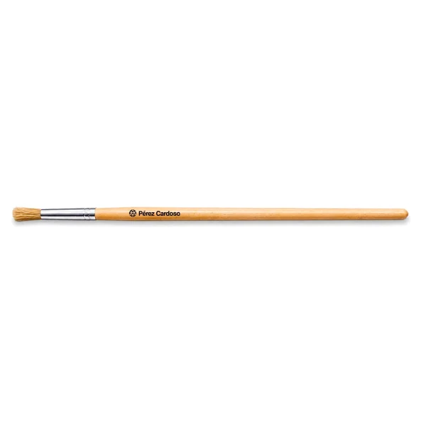 Pincel natural redondo Pérez Cardoso® con cerda natural y mango de abedul barnizado para pintura y repaso