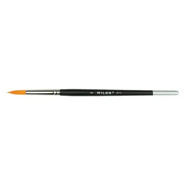 Pincel Premium Sintético Redondo MILAN 611 con mango corto y pelo sintético para acuarela y técnicas al agua