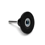 Vista lateral de porta disco ABRAINDU QCD 50 mm con soporte de goma y vástago metálico