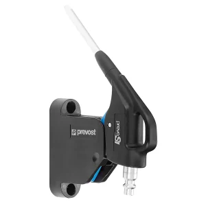 Soporte mural Prevost BG FIX con pistola de soplado Prevost montada para almacenamiento y acceso rápido